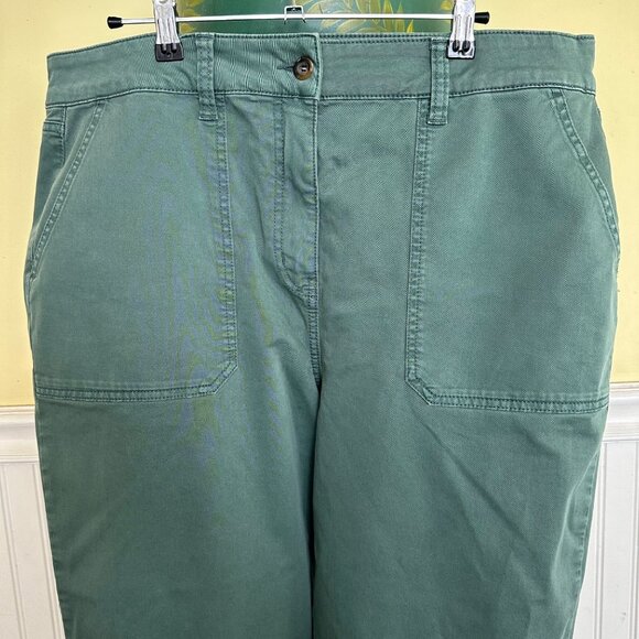 Boden 14 Sage Green Khaki Pants Tapered leg high waist - Picture 7 of 8